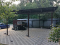 односкатный навес для дачи с кровлей из профлиста